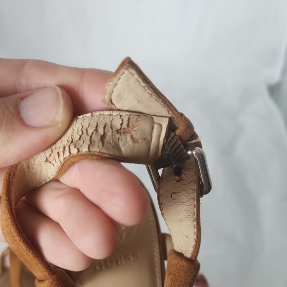 Guess Tribal Block Heels Gladiator Multicolor suede cork heels fabric 5.5 - Picture 9 of 9